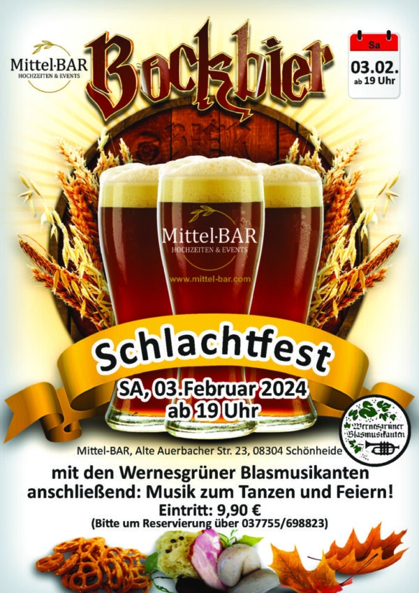 Bockbier Schlachtfest 03.02.2024 Mittel-BAR Erzgebirge Schönheide